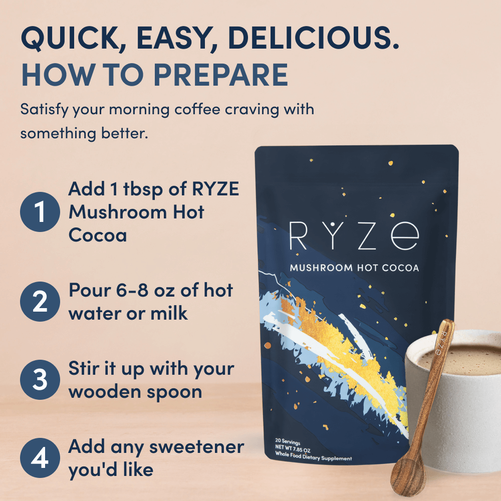Mushroom Hot Cocoa (20 servings) - RYZE Morning Ritual