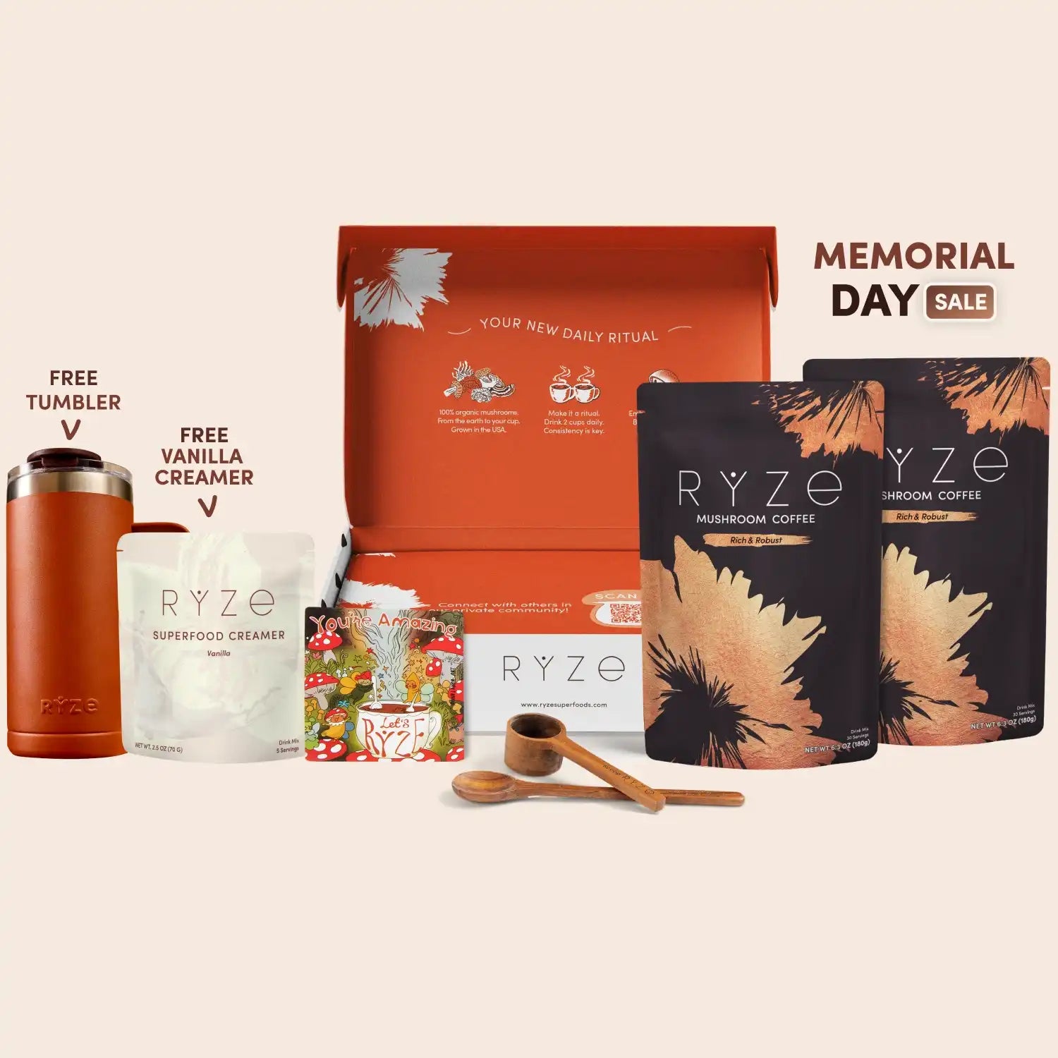 Mushroom Coffee Dark Roast Starter Kit (60 servings) - Morning Coffee Ritual